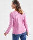 Фото #4 товара Women's Printed Scoop-Neck Long-Sleeve Top, Created for Macy's