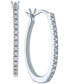 ფოტო #1 პროდუქტის Diamond Oval Hoop Earrings (1/10 ct. t.w.) in Sterling Silver