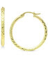 ფოტო #1 პროდუქტის Small Textured Hoop Earrings in 18k Gold-Plated Sterling Silver, 3/4", Created for Macy's