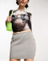 Фото #4 товара Weekday minimal scuba mini skirt in grey