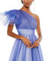 Women's Glitter Ombre Ruffled One Shoulder Ball gown