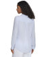 ფოტო #2 პროდუქტის Women's Solid Covered-Placket Long-Sleeve Blouse