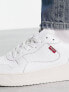 Levi's Glide leather trainer in white with chunky sole and red tab logo