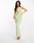 Fashionkilla sculpted bandeau bodycon maxi dress in sage