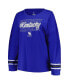 ფოტო #2 პროდუქტის Women's Royal Kentucky Wildcats Plus Size Triple Script Crew Neck Long Sleeve T-shirt