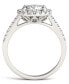 ფოტო #4 პროდუქტის Moissanite Round Halo Ring (2-1/3 ct. tw. Diamond Equivalent) in 14k White Gold