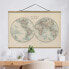 Stoffbild Weltkarte Die zwei Hemispheren