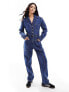 Фото #3 товара Mango western denim jumpsuit in blue