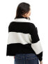 ASOS DESIGN cardigan in block mono stripe