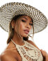 Фото #2 товара South Beach open weave wide brim hat in monochrome