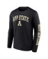 Фото #2 товара Men's Black Appalachian State Mountaineers Distressed Arch Over Logo Long Sleeve T-shirt