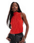 Фото #1 товара ASOS DESIGN plisse grown on neck tank in light red