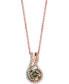 Фото #1 товара Le Vian chocolate Diamond & Vanilla Diamond (7/8 ct. t.w.) Swirl 18" Pendant Necklace in 14k Rose Gold