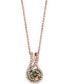 Chocolate Diamond & Vanilla Diamond (7/8 ct. t.w.) Swirl 18" Pendant Necklace in 14k Rose Gold