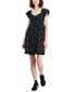 Фото #1 товара Juniors' Smocked Flutter-Sleeve Mini Dress