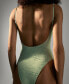 Women's Adjustable Straps Textured Swimsuit