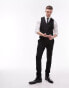 Topman textured suit waistcoat in black