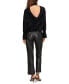 ფოტო #4 პროდუქტის Women's High-Neck Open-Back Long-Sleeve Blouse