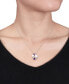 ფოტო #2 პროდუქტის Cultured Freshwater Pearl (6-1/2 & 7-1/2mm) & Multi-Gemstone (1-3/8 ct. t.w.) Cluster 18" Pendant Necklace in Sterling Silver