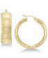 ფოტო #1 პროდუქტის Textured Hoop Earrings in 18k Gold over Sterling Silver or Sterling Silver