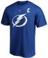 Men's Steven Stamkos Blue Tampa Bay Lightning Team Authentic Stack Name and Number T-shirt