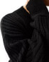 Фото #6 товара River Island Plus rib maxi knit dress in black