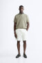 TEXTURED COTTON BERMUDA SHORTS