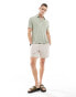 Abercrombie & Fitch open collar linen polo in light green