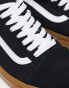 Vans Old Skool trainers in black with gum sole