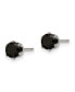 ფოტო #2 პროდუქტის Stainless Steel Polished Black Round CZ Stud Earrings