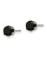 Stainless Steel Polished Black Round CZ Stud Earrings