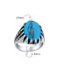 ფოტო #4 პროდუქტის Biker Jewelry Mens Animal Claw Set Large Oval Cabochon Signet Statement Western Ring Oxidized Silver