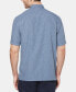 ფოტო #2 პროდუქტის Men's Geo Embroidered Panel Chambray Shirt