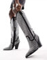 Фото #1 товара Azalea Wang Perimeter embellished western boot in silver