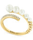 ფოტო #1 პროდუქტის EFFY® Cultured Freshwater Pearl (2-1/2 - 4-1/2mm) & Diamond (1/10 ct. t.w.) Bypass Ring in 14k Gold