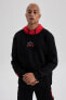 Фото #6 товара Fit Nba Miami Heat Regular Fit Kapüşonlu Kalın Sweatshirt