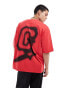 COLLUSION relaxed skater t-shirt with logo initial in red Красный, 2XS - Chest 34 - фото #1