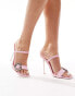 Public Desire Rosalita heart buckle sling back heeled sandals in pink