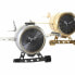 Фото #3 товара Настольные часы DKD Home Decor 23 x 16 x 13 cm Самолет Стеклянный Серебристый Позолоченный Железо (2 штук)