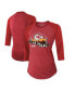 Фото #1 товара Women's Threads Red Kansas City Chiefs Super Bowl LVIII Vegas Raglan 3/4-Sleeve Tri-Blend T-shirt