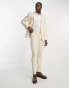 Фото #8 товара ASOS DESIGN wedding skinny suit trouser in linen mix in gingham in camel