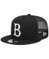 ფოტო #1 პროდუქტის Men's Black Brooklyn Dodgers Cooperstown Collection Trucker 9FIFTY Snapback Hat