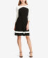 Фото #1 товара American Living Women Three Quarter Sleeve Two Toned Jersey Dress Black White 4