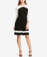 American Living Women Three Quarter Sleeve Two Toned Jersey Dress Black White 4