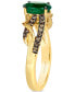 ფოტო #4 პროდუქტის Chocolatier® Costa Smeralda Emeralds (7/8 ct. t.w.) & Chocolate Diamond (1/4 ct. t.w.) Openwork Ring in 14k Gold