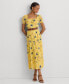 ფოტო #1 პროდუქტის Women's Floral Georgette Puff-Sleeve Midi Dress