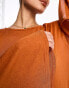 NA-KD sheer wide sleeve maxi dress in rust