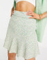 Whistles English Garden floral flippy skirt in green