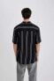 Фото #16 товара Рубашка Regular Fit полосатая с коротким рукавом defacto B7386ax24sp