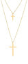 Timeless double gold plated necklace Cross